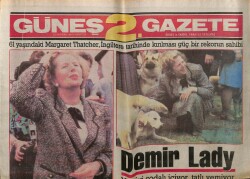 Güneş Gazetesi 2 Eki 22 Haziran 1987 - 61 Yaşındaki Margaret Thatcher GZ63122 - 2