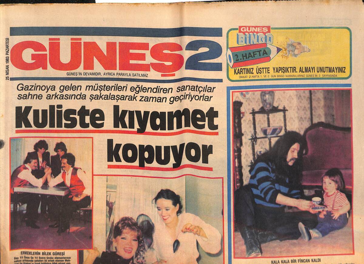 Güneş Gazetesi 2 Eki 25 Nisan 1983 - Yüksel Uzel Korkudan Bayılıyordu - Perran Kutman , Çin Rejimiyle Zayıflıyor GZ134460 - 1
