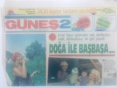 Güneş Gazetesi 2 Eki 26 Haziran 1982 - Emel Sayın Doğa İle Başbaşa GZ42151 - 1