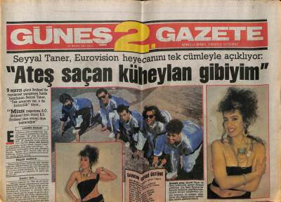 Güneş Gazetesi 2 Eki 28 Nisan 1987 - Seyyal Taner,,Ateş Saçan Küheylan Gibiyim GZ63051 - 1