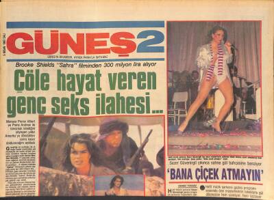 Güneş Gazetesi 2 Eki 5 Nisan 1983 - Brooke Shields Sahra Filminden 300 Milyon Lira Alıyor - Kandıralı Ve Öktenayın Kızları Aynı Gün Evlendi GZ126934 - 1