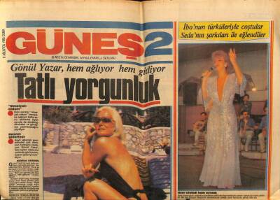 Güneş Gazetesi 2 Eki 9 Ağustos 1985 - Gönül Yazar Hem Ağlıyor Hem Gidiyor GZ58451 - 1
