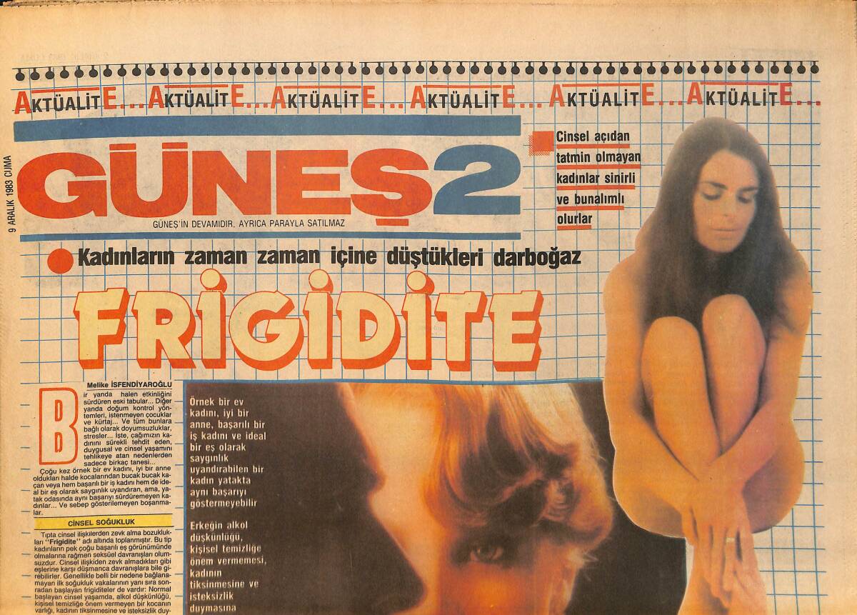Güneş Gazetesi 2 Eki 9 Aralık 1983 - Kadınların Zaman Zaman İçine Düştükleri Darboğaz GZ157789 - 1