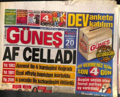 Güneş Gazetesi 2 Mart 2006 - Erdoğan , AKPlilerin Bile İçine Sindiremediği Unakıtanı Savunmaya Dün de Devam Etti GZ96070 - 1