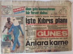 Güneş Gazetesi 2 Nisan 1986 - F. Bahçeye Haciz , Rumların Kıbrıs Planı GZ13746 - 2