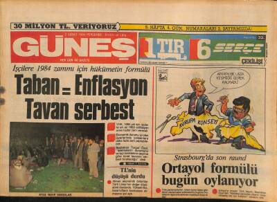Güneş Gazetesi 2 Şubat 1984 - Abdi İpekçiyi Andık - Strasbourgda Son Raund GZ126117 - 1