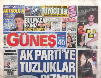 Güneş Gazetesi 2 Şubat 2014 - Ak Partiye Tuzluklar Sızmış GZ107107 - 1