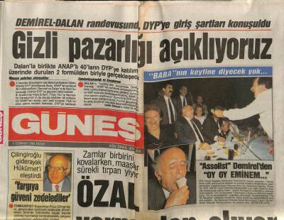 Güneş Gazetesi 2 Temmuz 1989 - Çeşmede Zafer Aşkım Nurun GZ80806 - 1