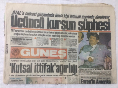 Güneş Gazetesi 20 Haziran 1988 - Özala Suikast Girişiminde İkinci Kişi İhtimali - GZ17467 - 1