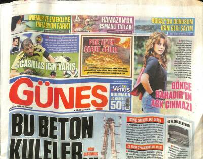 Güneş Gazetesi 20 Haziran 2015 - Gökçe Bahadırın Aşk Çıkmazı - Erdoğan Gül İle Görüştü GZ100368 - 1