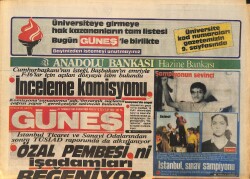 Güneş Gazetesi 20 Temmuz 1985 - Vahdet Vural, Gönül Yazar Gazino Afişi - Yargıç 3 Ay Hapse Çaptırılan Samet Aslan'ı İsteyecek GZ158195 - Gökçekoleksiyon