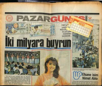Güneş Gazetesi 21 Aralık 1986 - Efsane İsim Nimet Abla GZ61622 - 1