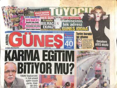 Güneş Gazetesi 21 Kasım 2013 - Karma Eğitim Bitiyor mu? GZ104501 - 1
