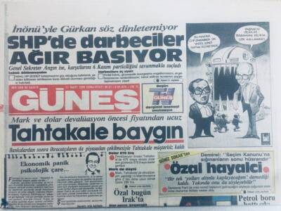 Güneş Gazetesi - 21 Mart 1986 - SHPde Darbeciler Ağır Basıyor GZ40548 - 1