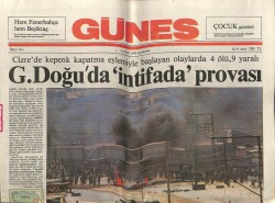 Güneş Gazetesi 21 Mart 1990 - Güneydoğuda İntifada Provası GZ61642 - 2