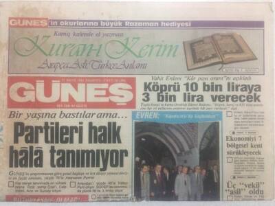 Güneş Gazetesi 21 Mayıs 1984 - Partileri Halk Hala Tanımıyor GZ38146 - 1