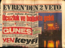 Güneş Gazetesi 21 Mayıs 1985 - Evrenden 2 Veto GZ60725 - 1