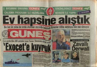 Güneş Gazetesi 21 Mayıs 1987 - Elazığ Palu İlçesinde 5 Bölücü Öldürüldü GZ61636 - 1