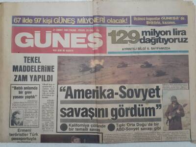 Güneş Gazetesi - 21 Şubat 1982 - Amerika-Sovyet Savaşını Gördüm GZ112708 - 1