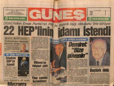 Güneş Gazetesi 22 Aralık 1991 - Doğum Günü Hediyesi GZ58436 - 1