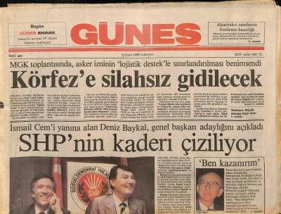 Güneş Gazetesi 22 Eylül 1990 - Taksi Plakası Piyasasında Kör Durmuş Kanunu Geçiyor - SHPnin Kaderi Çiziliyor GZ93609 - 1