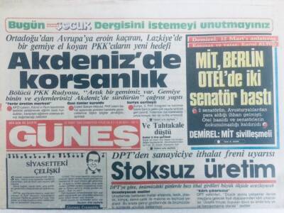 Güneş Gazetesi - 22 Mart 1985 - Pkkcıların Yeni Hedefi Akdenizde Korsanlık GZ40547 - 1