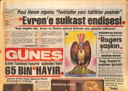 Güneş Gazetesi 22 Mayıs 1986 - Evren ve Özal'a Suikast Endişesi - Yıldız Tezcan Kaset Afişi GZ158294 - Gökçekoleksiyon