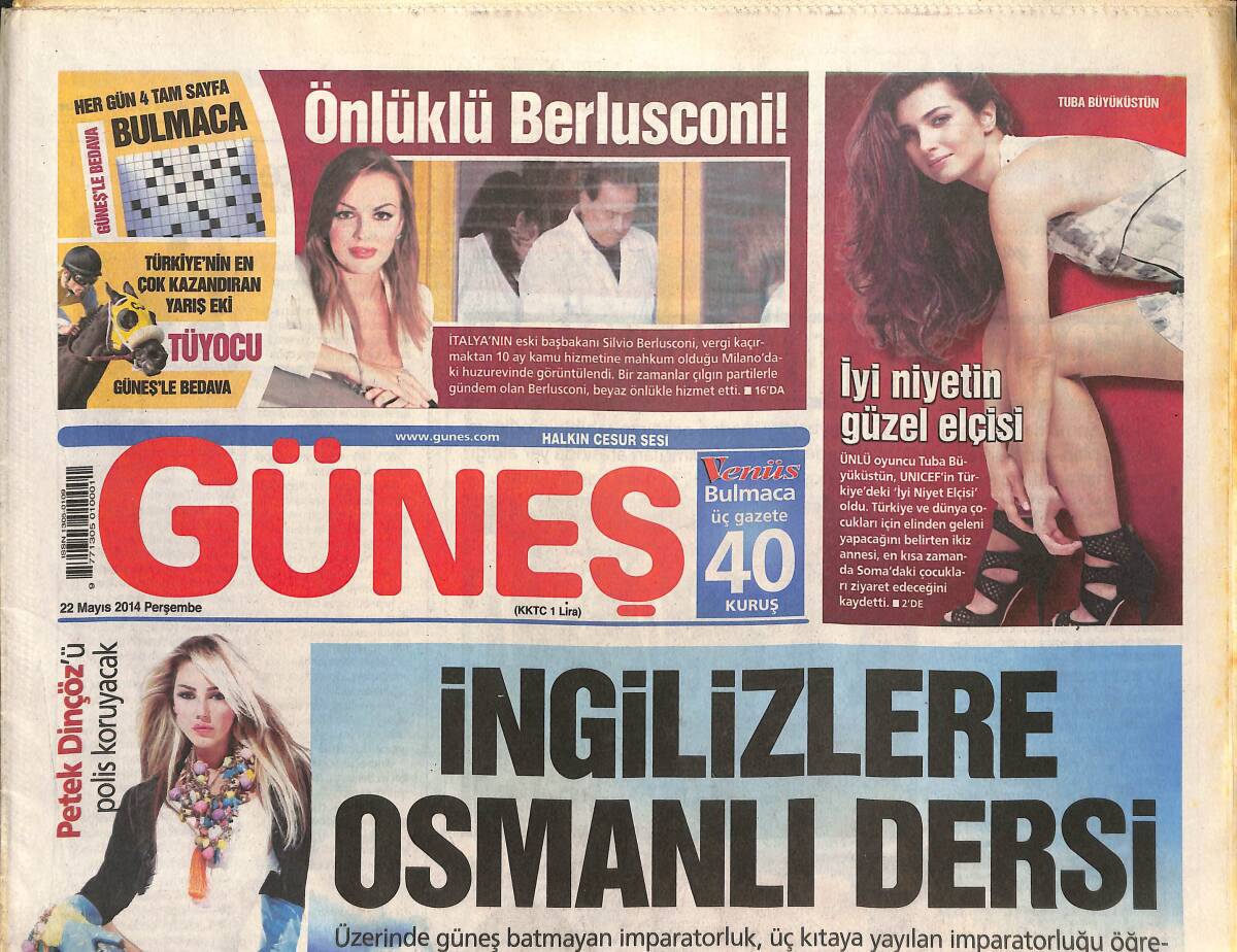 Güneş Gazetesi 22 Mayıs 2014 - Farah Zeynep'ten İtiraf - Can Gürkan Hapiste Filmi Vizyonda! GZ135646 - 1