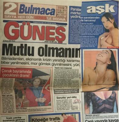 Güneş Gazetesi 22 Nisan 2001-Çocuk Bayramında Çocukların Dramı! GZ45505 - 2