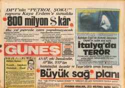 Güneş Gazetesi 22 Şubat 1986 - Gülşen Bubikoğlu Sarışın Oldu - Başbakan Craxinin Ekonomi Danışmanı Empoliye Yaylım Ateşi Açıldı GZ127532 - 1