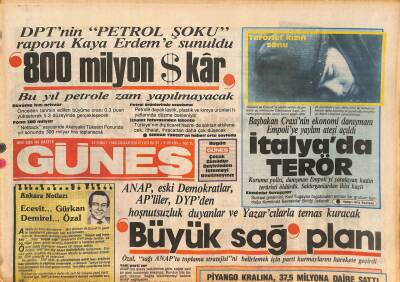 Güneş Gazetesi 22 Şubat 1986 - Gülşen Bubikoğlu Sarışın Oldu - Başbakan Craxinin Ekonomi Danışmanı Empoliye Yaylım Ateşi Açıldı GZ127532 - 1