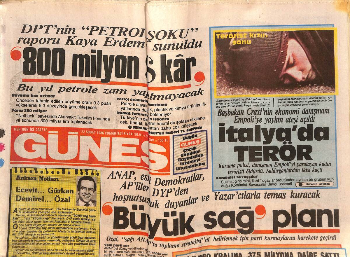 Güneş Gazetesi 22 Şubat 1986 - Sapık Olcay Zaimgil: İki Yıldır Necla Nazır'ın Peşindeydim - Milyardan Sabancı Da Kazandı GZ151527 - 1
