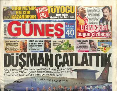 Güneş Gazetesi 22 Şubat 2014 - Cem Yılmazın Evlat Özlemi GZ101354 - 2