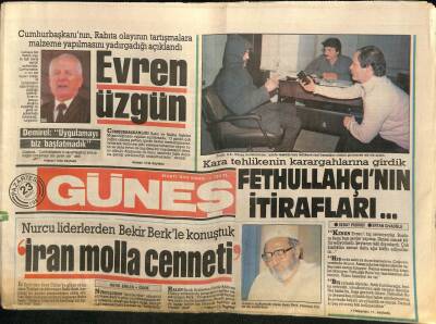 Güneş Gazetesi 23 Mart 1987 - Nurcu Liderlerden Bekir Berkle Konuştuk GZ82840 - 1