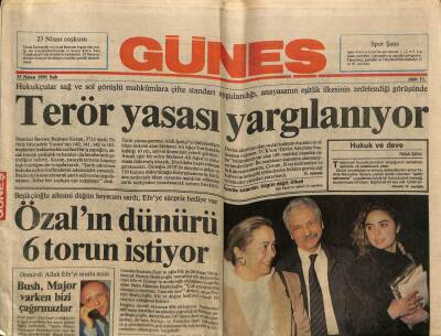 Güneş Gazetesi 23 Nisan 1991 - Özalın Dünürü 6 Torun İstiyor GZ60705 - 1