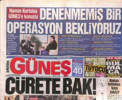 Güneş Gazetesi 23 Ocak 2014 - Demet Akalın Sokakta Doğuracak - Numan Kurtuluş Güneşe Konuştu GZ106376 - 1