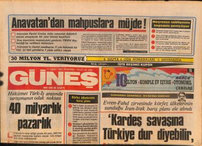 Güneş Gazetesi 23 Şubat 1984 - Saddam İçin Kader Savaşı Başladı - Papandreunun Türkiye Fobisi Depreşti GZ127248 - 1