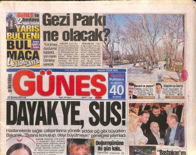 Güneş Gazetesi 23 Temmuz 2013 - Acun Ilıcalının Yatına Kirlilik Cezası GZ106395 - 1
