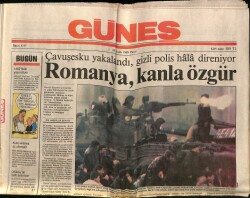 Güneş Gazetesi 24 Aralık 1989 - Romanya , Kanla Özgür GZ62640 - 2
