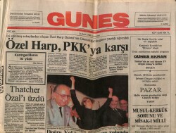 Güneş Gazetesi 24 Kasım 1990 - Laiklik İçin Bahçe Yürüyüşü GZ60701 - 1