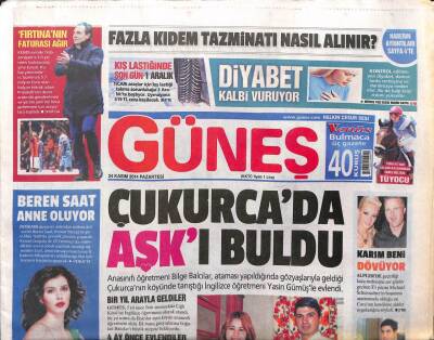 Güneş Gazetesi 24 Kasım 2014 - Eski Kışlaya Dersim Müzesi, Dehşet Gemisi GZ107097 - 1