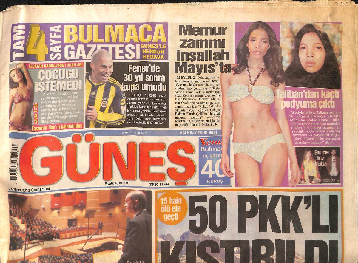Güneş Gazetesi 24 Mart 2012 - Adana'da Çatışma 