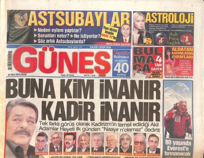 Güneş Gazetesi 24 Mart 2013 - Louis Vuitton Kızdırdı - Dünyanın En Hafif Materyali Üretildi GZ124687 - 1