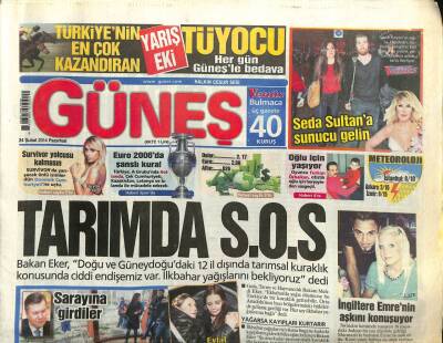 Güneş Gazetesi 24 Şubat 2014 - Ukrayna Bölünüyor GZ101356 - 2