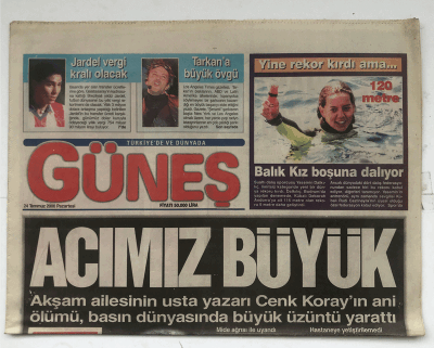 Güneş Gazetesi 24 Temmuz 2000 - Tarkan a Acayip Övgü GZ5782 - 2