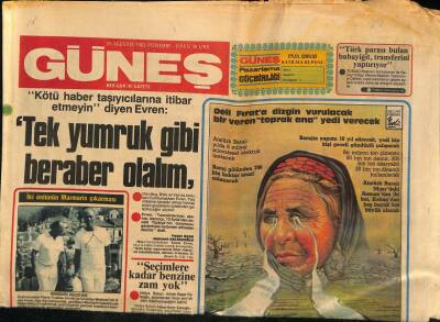 Güneş Gazetesi 25 Ağustos 1983 - Türkan Şoray Metresi Oynayacak GZ87490 - 1