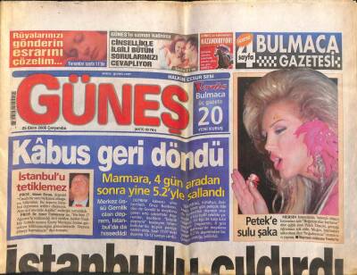 Güneş Gazetesi 25 Ekim 2006 - İstanbullu Çıldırdı, El Öpme İzdihamı GZ104509 - 1