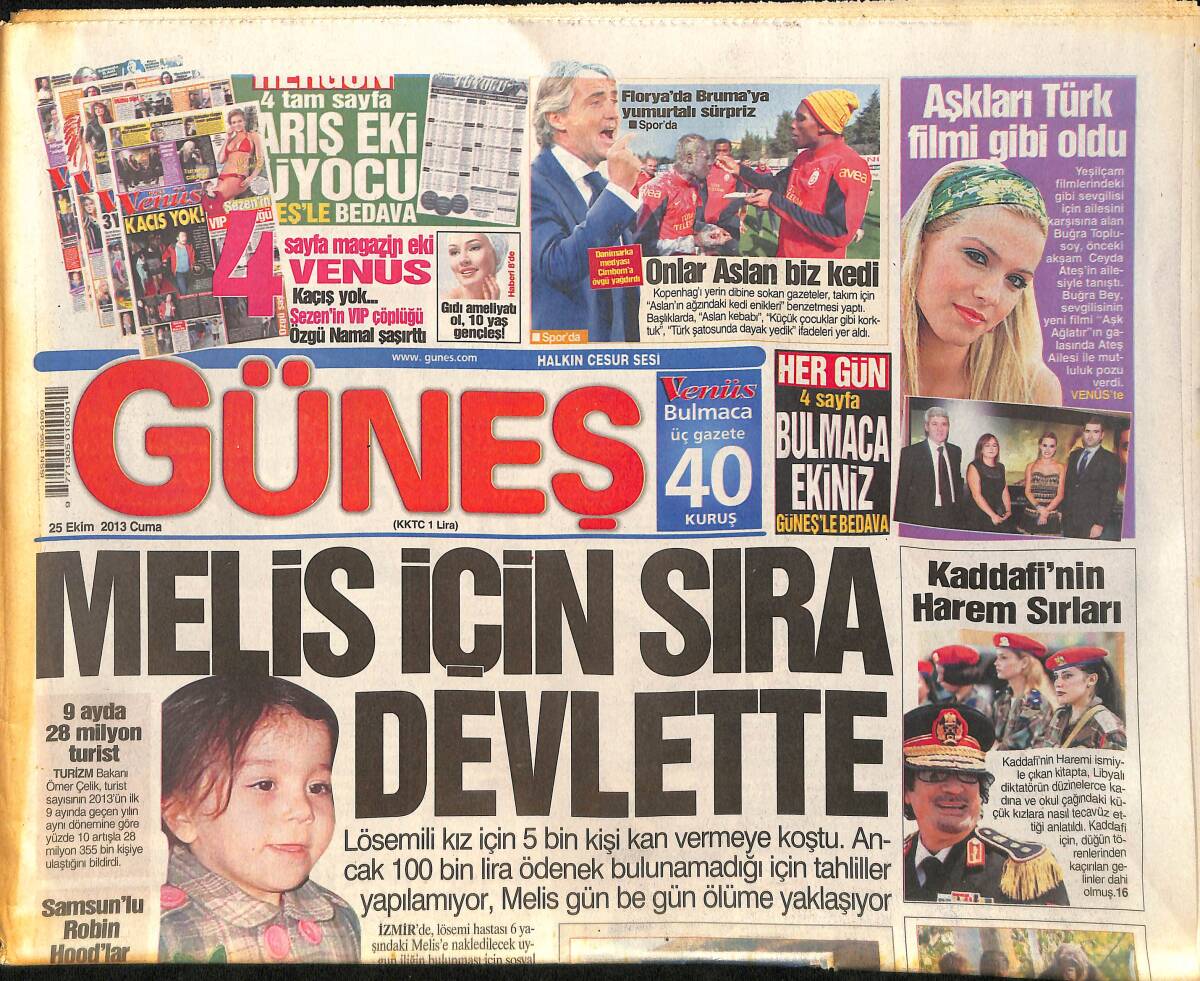 Güneş Gazetesi 25 Ekim 2013 - Kayseri'de Hayvanat Bahçesinden 2 Tane Şempanze Kaçtı - Erhan Tuncel Tutuklandı GZ159043 - 1