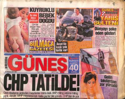 Güneş Gazetesi 25 Haziran 2013 - Polis Taksimde Destan Yazdı GZ106366 - 1