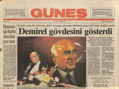Güneş Gazetesi 25 Kasım 1990 - Kıbrısta Türk Tezi İsviçre Modeli Yönetim - Türk Mafyası İspanyada Kitap Oldu GZ118151 - 1